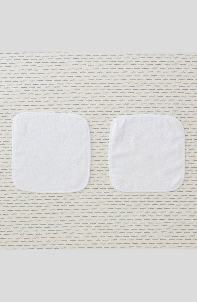 WEEZIE 2-Pack Organic Cotton Baby Washcloths, Alternate, color, White