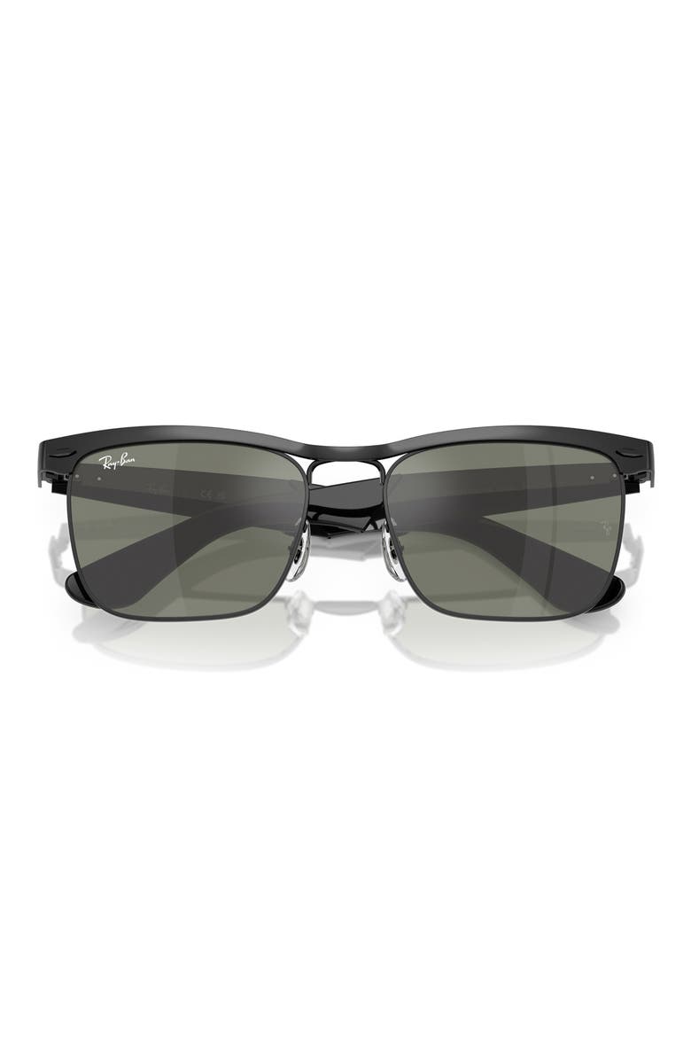 53mm Wayfarer Deluxe Square Sunglasses, Alternate, color, BLACK / GREY MIRROR BRONZE