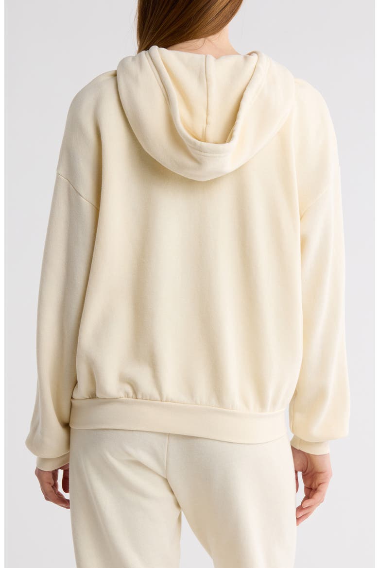 5-Stripe Zip Hoodie, Alternate, color, VINTAGE WHITE/ NEON