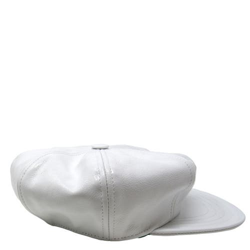 Madison Maison Patent Leather Motorcycle Hat In Gray