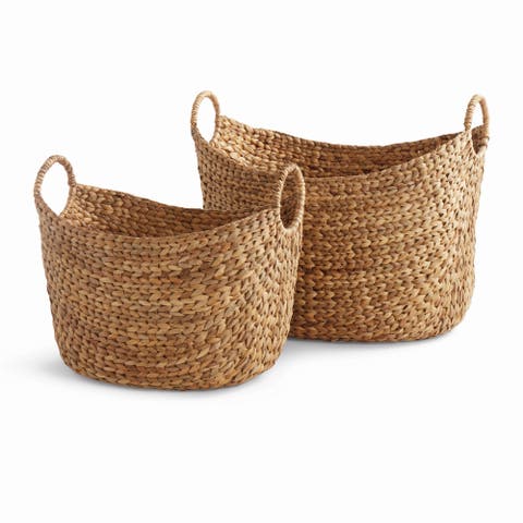 Josette Water Hyacinth Baskets, Natural, Set of 2