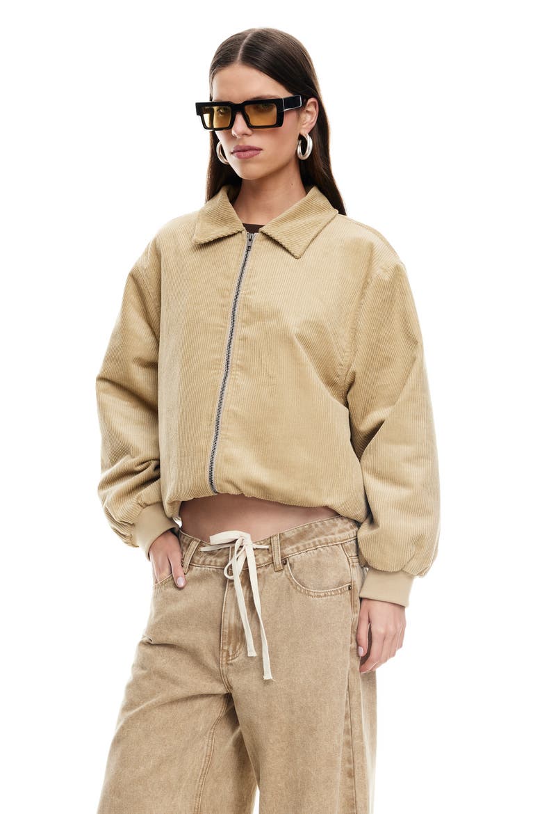 Corduroy Bomber Jacket, Alternate, color, LATTE