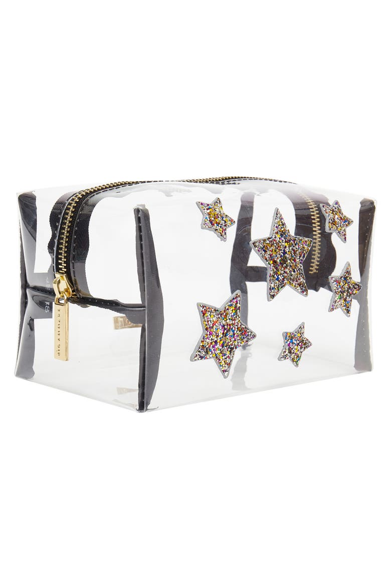 Stars Clear Makeup Bag, Alternate, color, NO COLOR