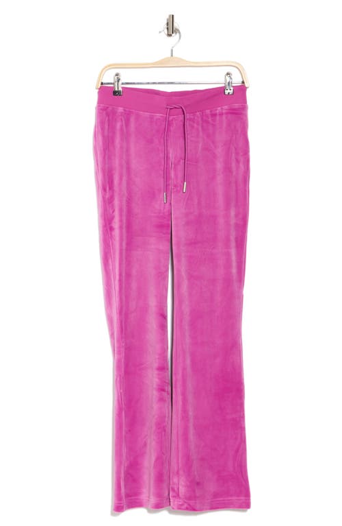 Juicy Couture Velour Wide Leg Track Pants In Electric Violet