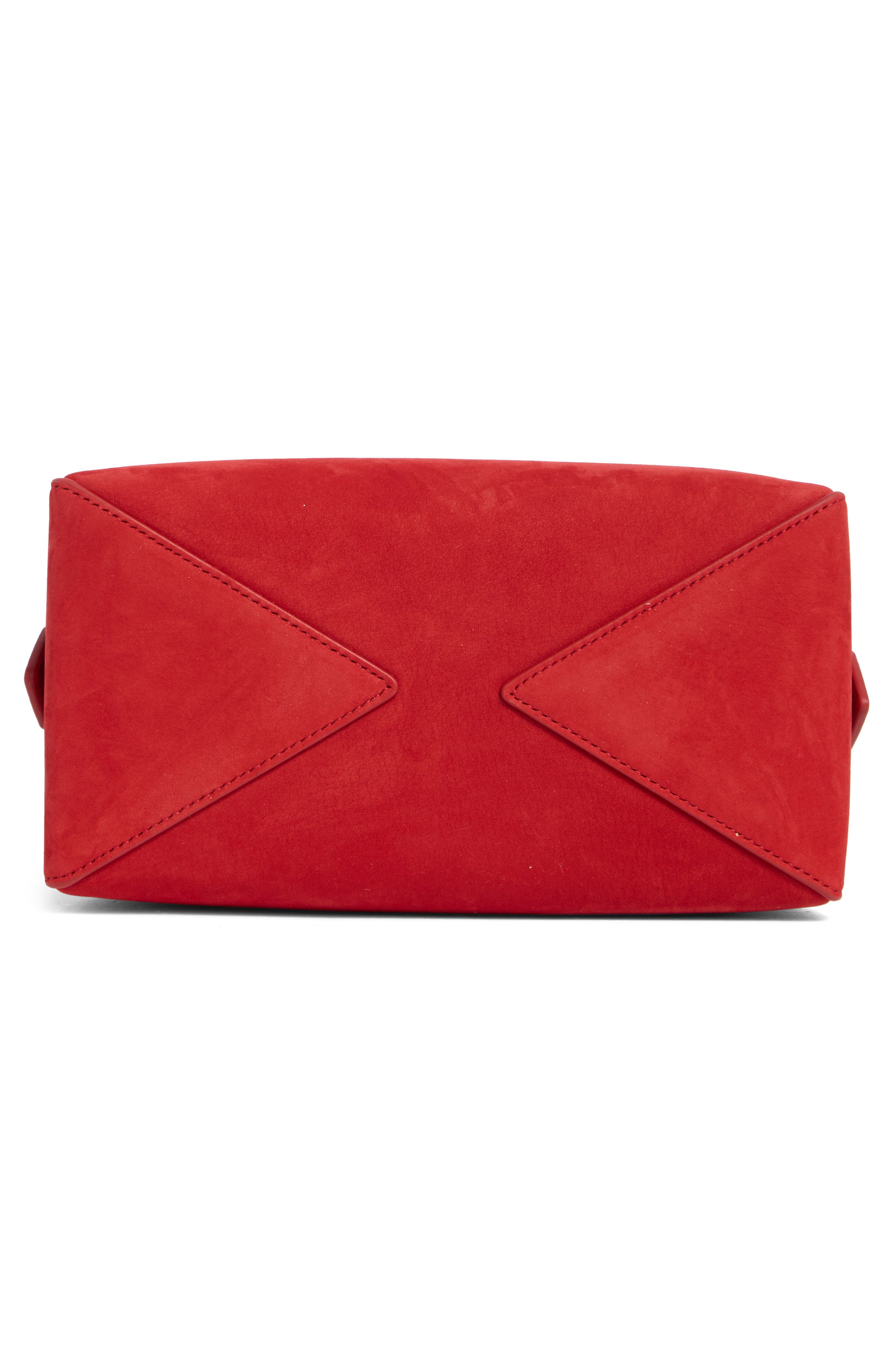 Le Bouledogue Nubuck Top Handle Bag, Alternate, color, ROUGE VIF 385
