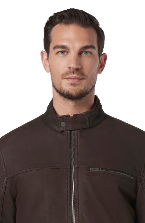 Andrew Marc Norworth Leather Jacket In Brown
