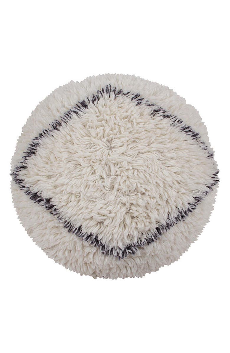 Lorena Canals Berber Soul Washable Wool Pouf, Alternate, color, Green Tones