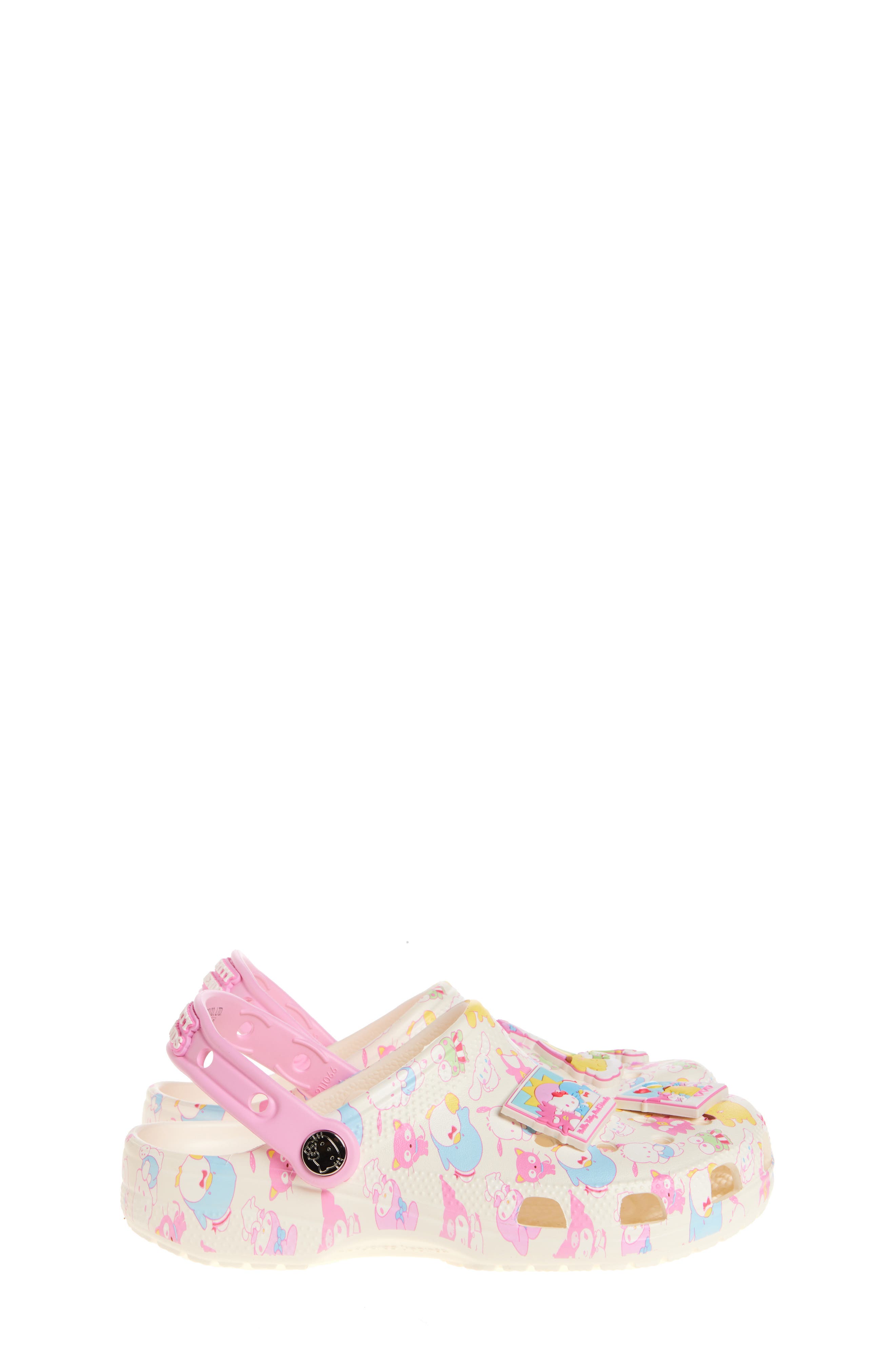 CROCS x Hello Kitty Kids' Classic Clog, Alternate, color, Ivory/ Pink Multi