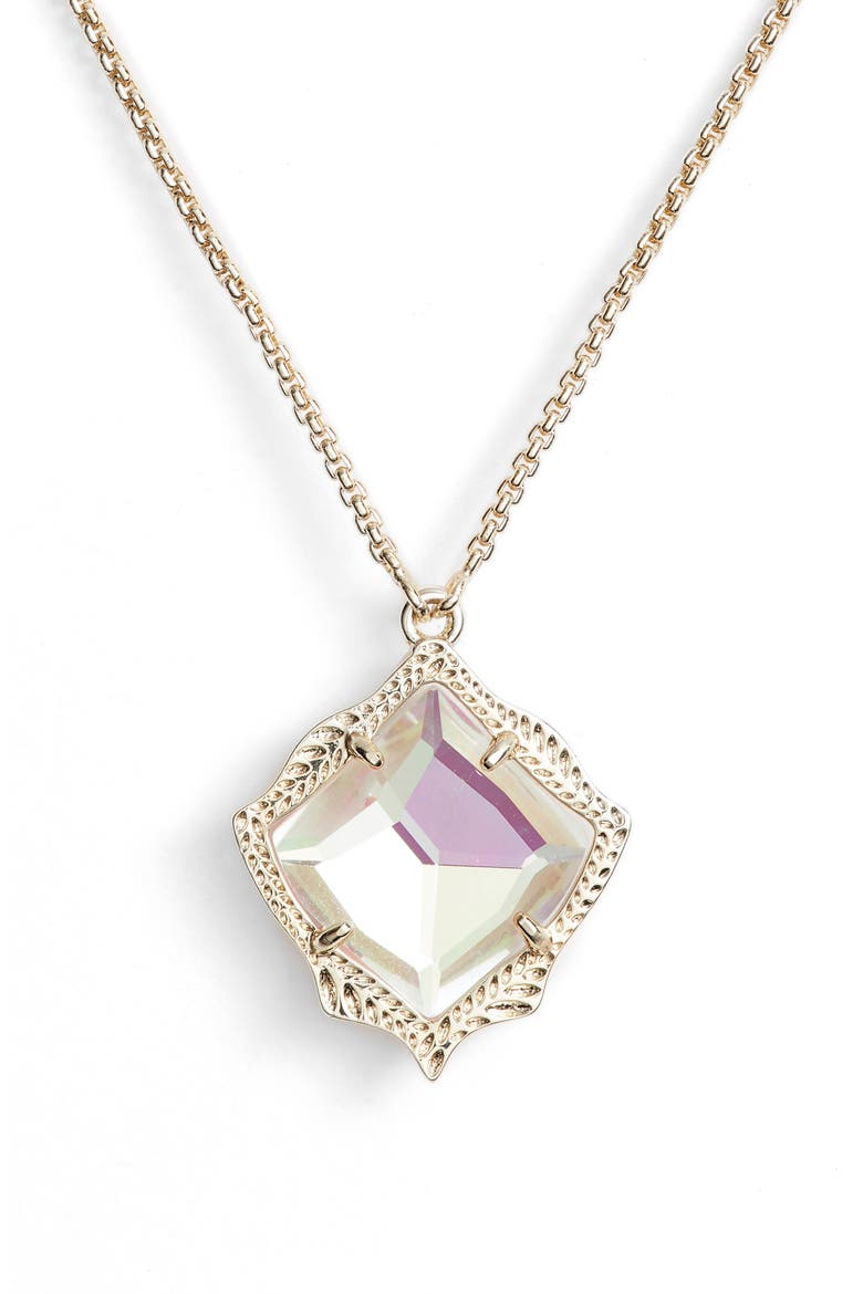 Kacey Adjustable Pendant Necklace, Main, color, DICHROIC GLASS/ GOLD