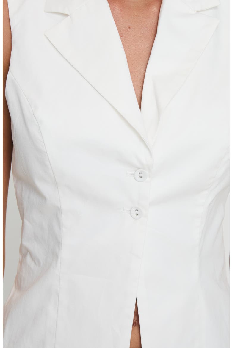 Campus Tie Back Organic Cotton Longline Vest, Alternate, color, WHITE