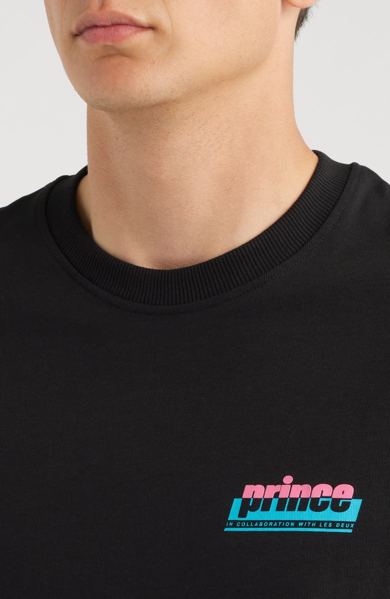 Les Deux x Prince Organic Cotton Graphic T-Shirt, Main, color, Black