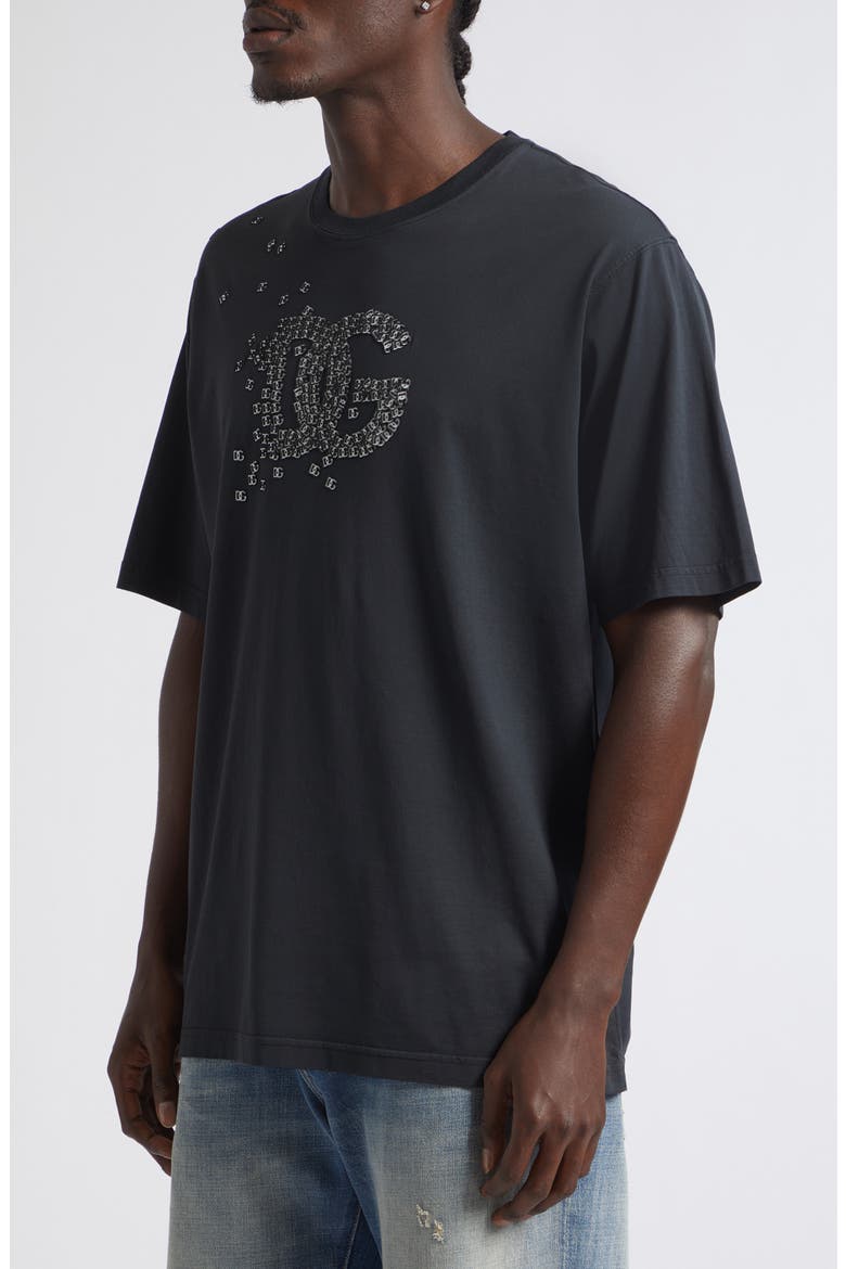 Logo Appliqué Cotton T-Shirt, Alternate, color, NERO