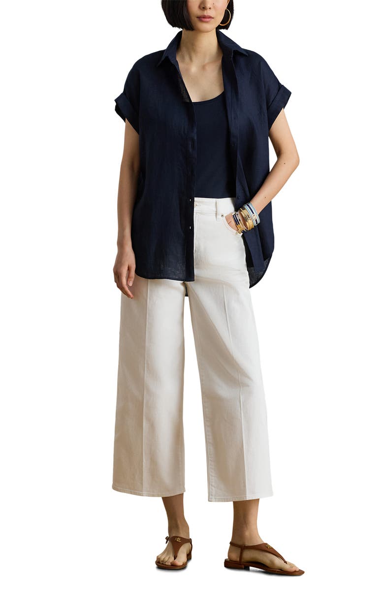 Lauren Ralph Lauren Crop Wide Leg Jeans, Alternate, color, White Wash