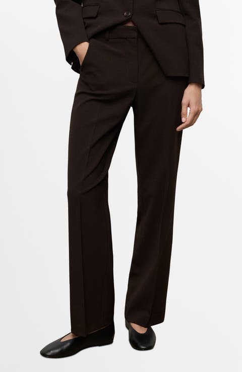 Straight Leg Suit Trousers