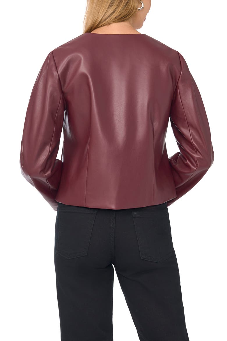 Cropped Faux Leather Jacket, Alternate, color, BERRY ROYALE