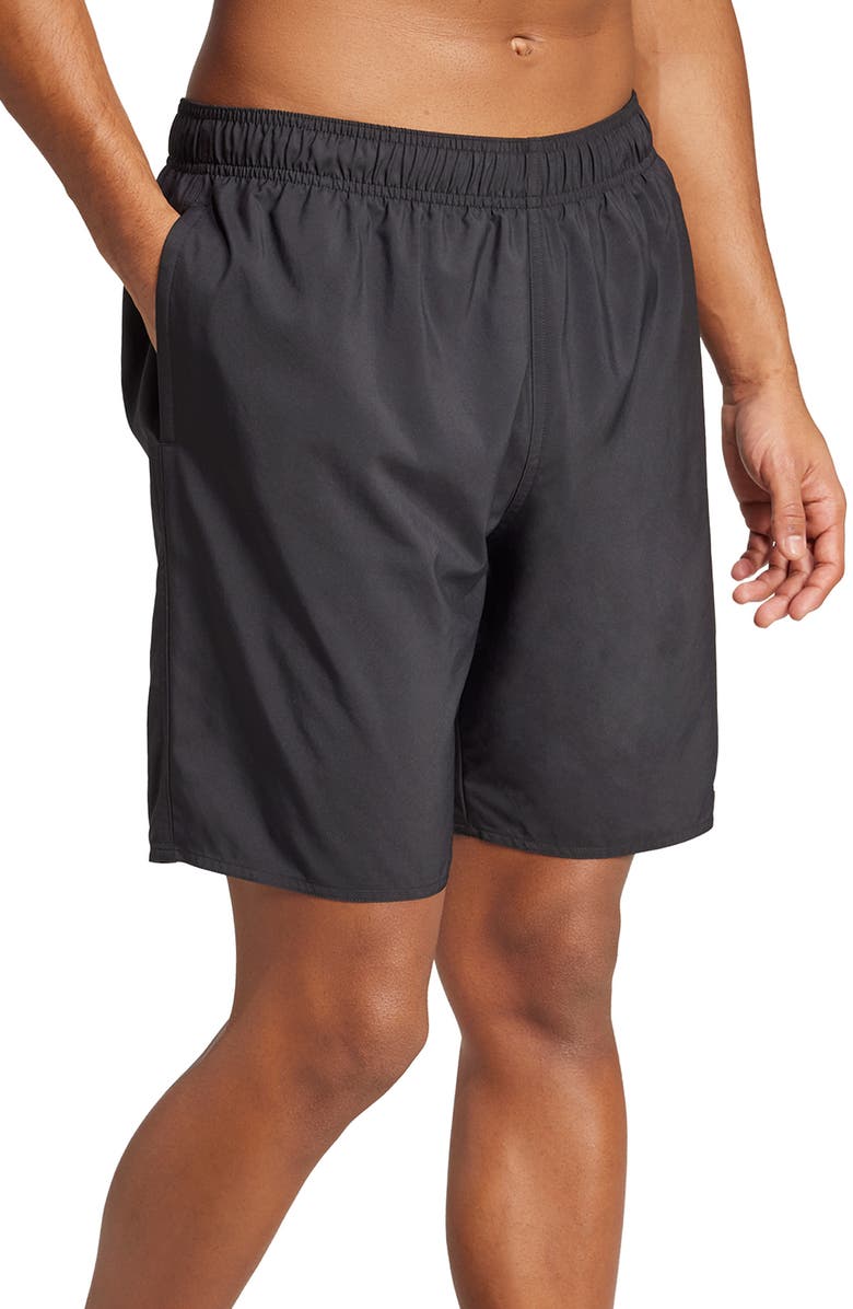 adidas Essentials Swim Trunks, Alternate, color, Black/ White