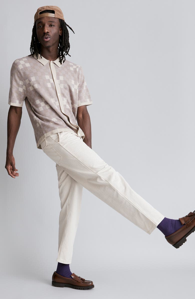 Madewell Plaid Jacquard Cotton Sweater Polo, Alternate, color,