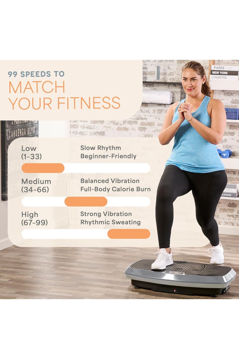 Hovert 3D Vibration Plate with Dual Motors for Strength Balance Recovery and Circulation, Alternate, color, Sliver
