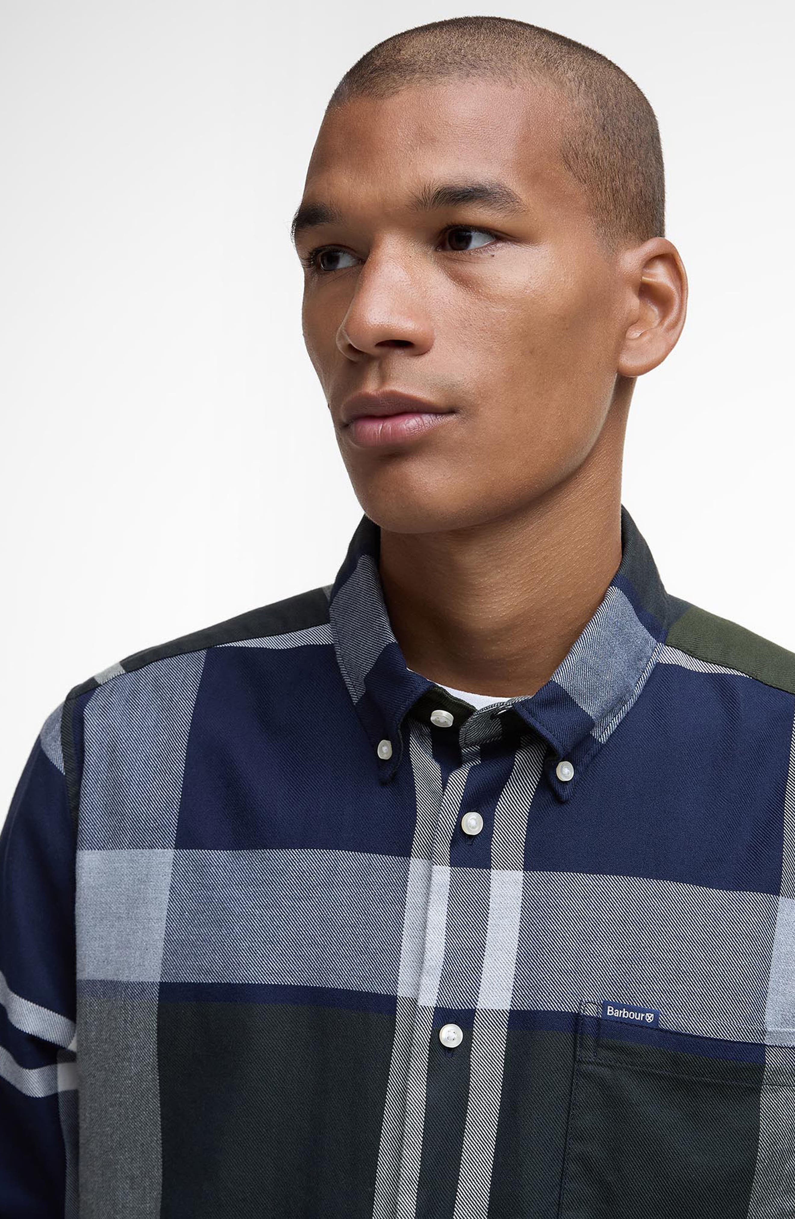 Dunoon Tailored Fit Plaid Button-Down Shirt - image 2