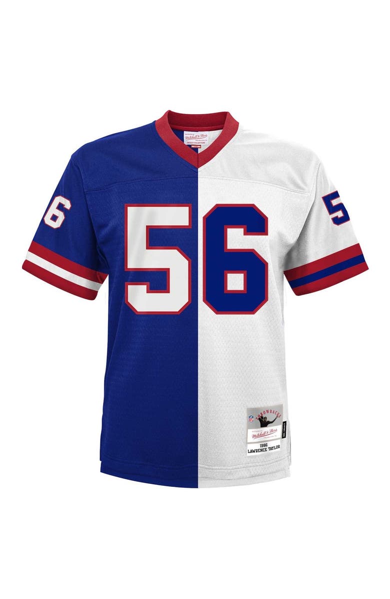 Mitchell & Ness Men's Mitchell & Ness Lawrence Taylor Royal/White New York Giants Big & Tall Split Legacy Retired Player Replica Jersey, Alternate, color, 