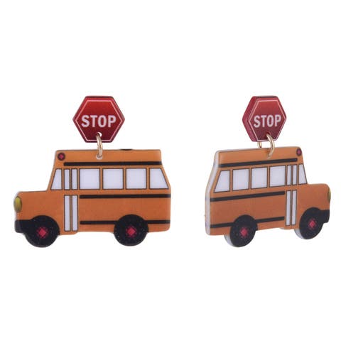 Acrylic School Bus Earrings