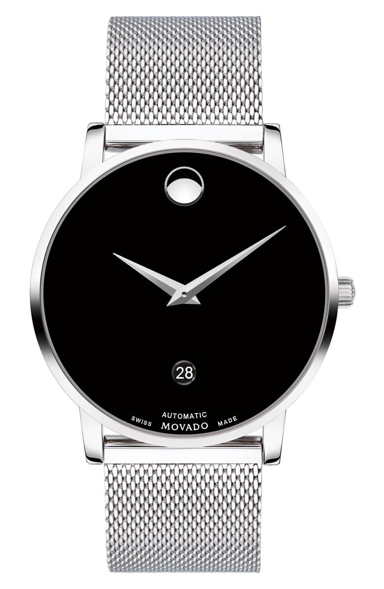 Movado Museum Classic Mesh Strap Watch, 40mm, Main, color, 