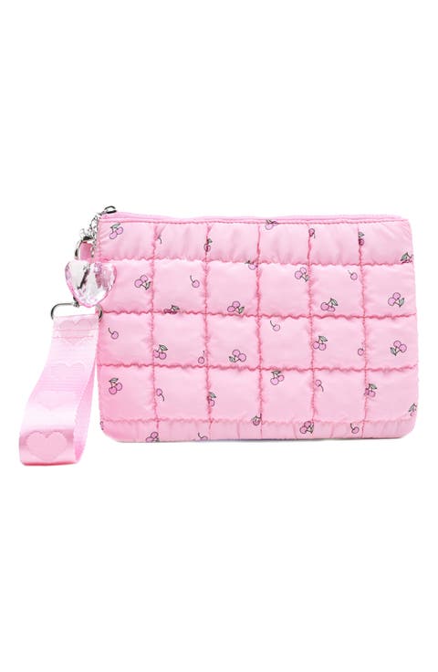 Kids' Cherry Scrunch Quilted Wristlet