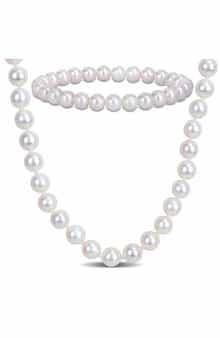 DELMAR 7-7.5mm Cultured Freshwater Pearl Necklace & Bracelet Set
