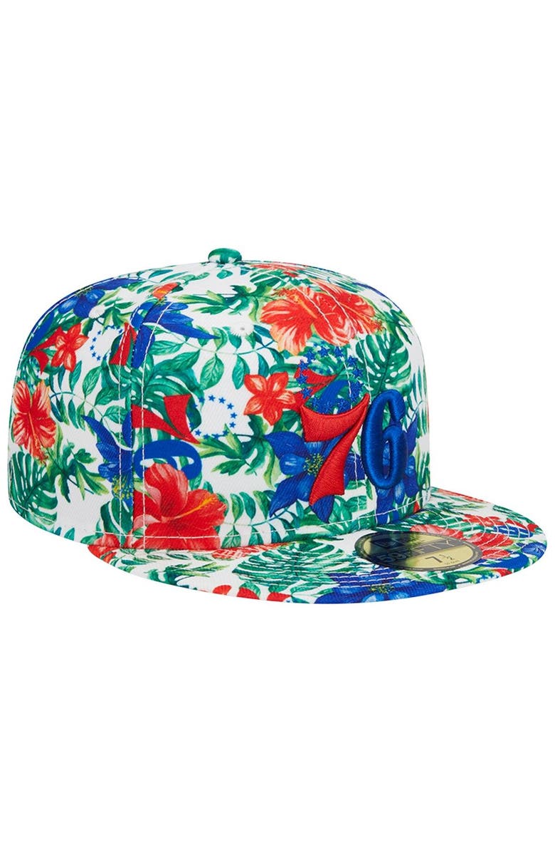 New Era Men's New Era Philadelphia 76ers Tropical Hibiscus 59FIFTY Fitted Hat, Alternate, color,