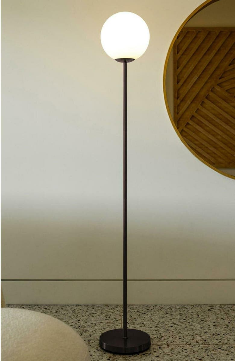 Brightech Luna 65" Modern LED Floor Lamp with Glass Globe Shade, Alternate, color, 