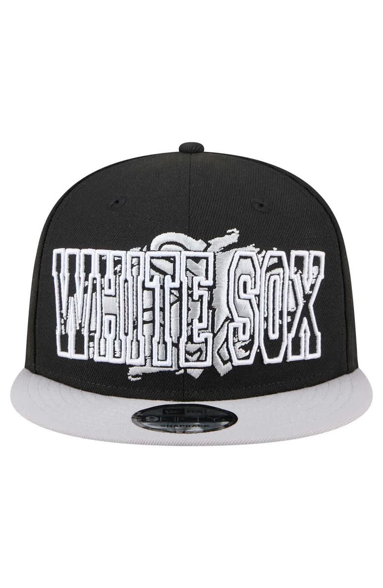 New Era Men's New Era Black Chicago White Sox Splatter 9FIFTY Snapback Hat, Alternate, color, Black