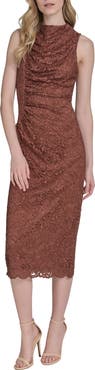 Vince Camuto Lace Sleeveless Sheath Midi Dress