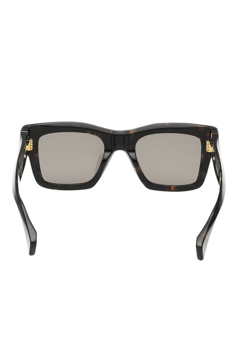 50mm Square Sunglasses, Alternate, color, SHINY MILKY TORT/ GREEN LENSES