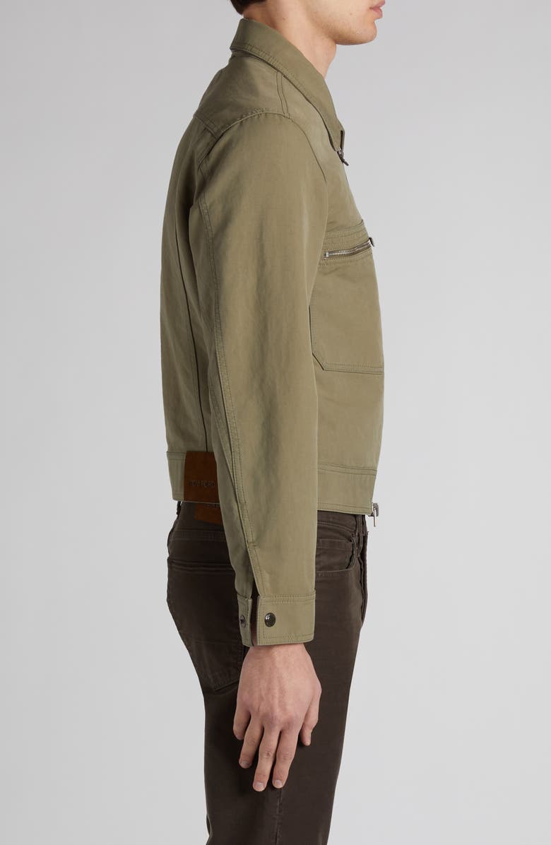 TOM FORD Cotton Trucker Jacket, Alternate, color, Fg195 Olive