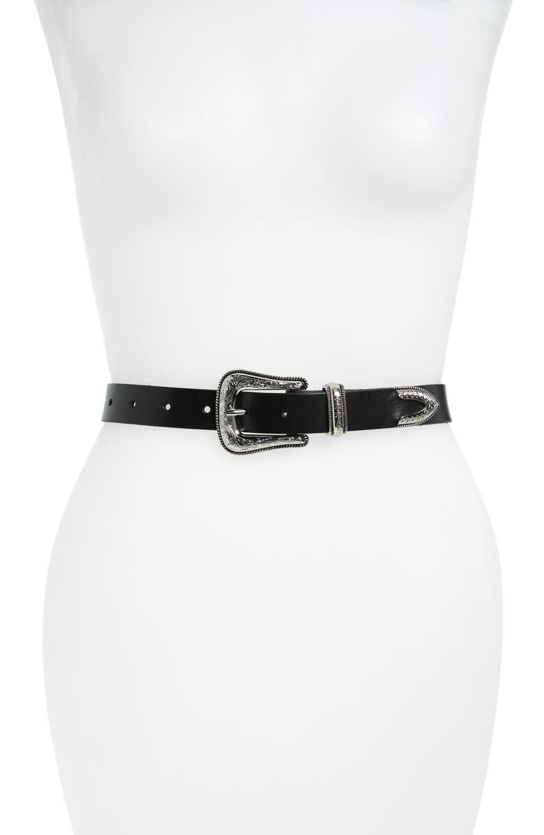 Treasure & Bond Western Leather Belt, Main, color,