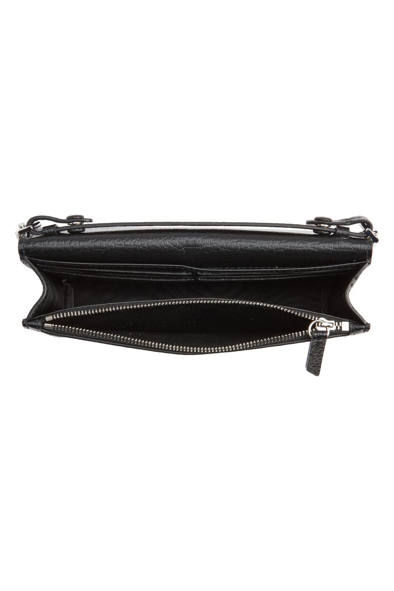 Large Leather Wallet on a Chain, Alternate, color, BLACK