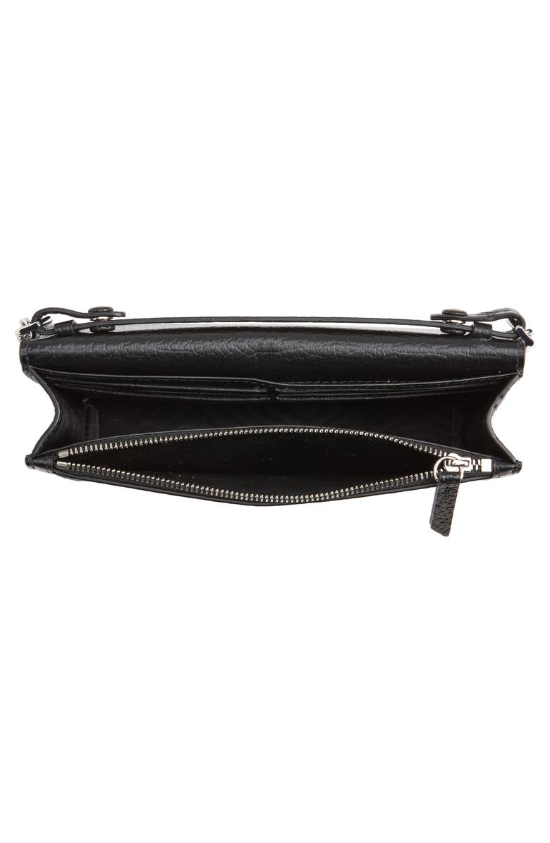 Maison Margiela Large Leather Wallet on a Chain, Alternate, color, Black