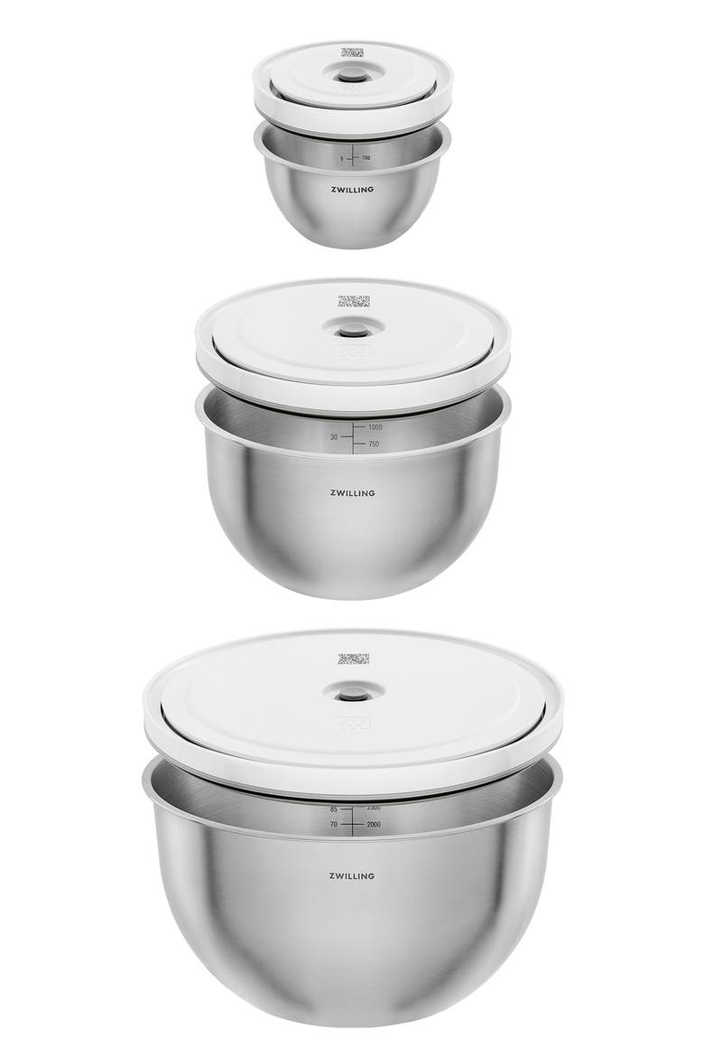 Fresh & Save 3-Piece Stainless Steel Bowl & Vacuum Pump Set, Alternate, color, STAINLESS STEEL