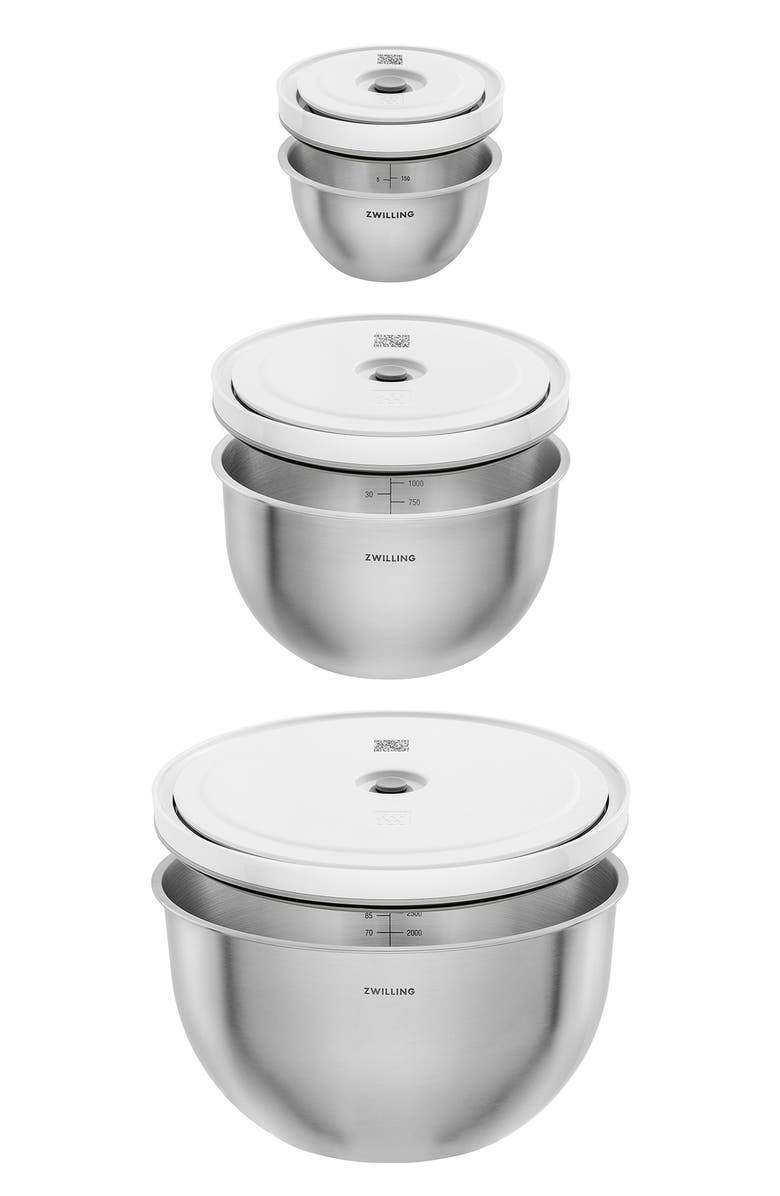 ZWILLING Fresh & Save 3-Piece Stainless Steel Bowl & Vacuum Pump Set, Alternate, color, Stainless Steel