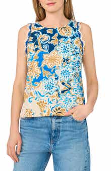 Vince Camuto Crochet Trim Tank