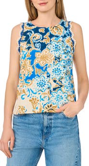 Vince Camuto Crochet Trim Tank
