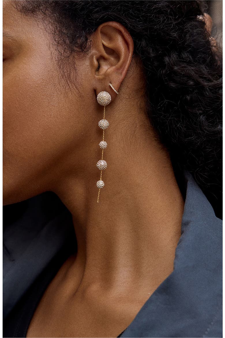 Blair Pavé Earrings, Alternate, color, CLEAR