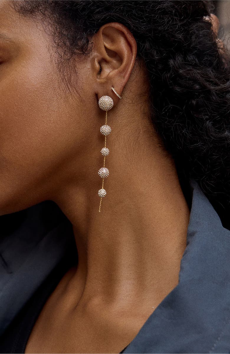 BaubleBar Blair Crystal Orb Drop Earrings, Alternate, color, Clear