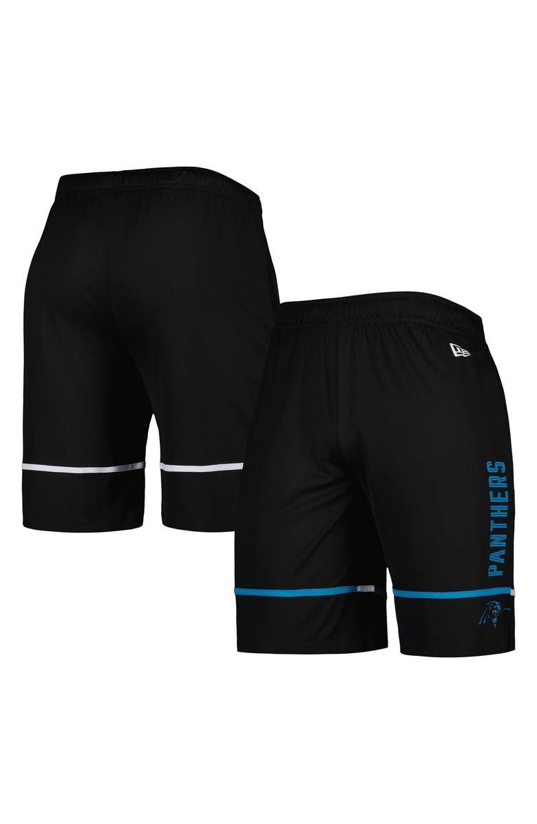 New Era Men's New Era Black Carolina Panthers Combine Authentic Rusher Training Shorts, Main, color, Black