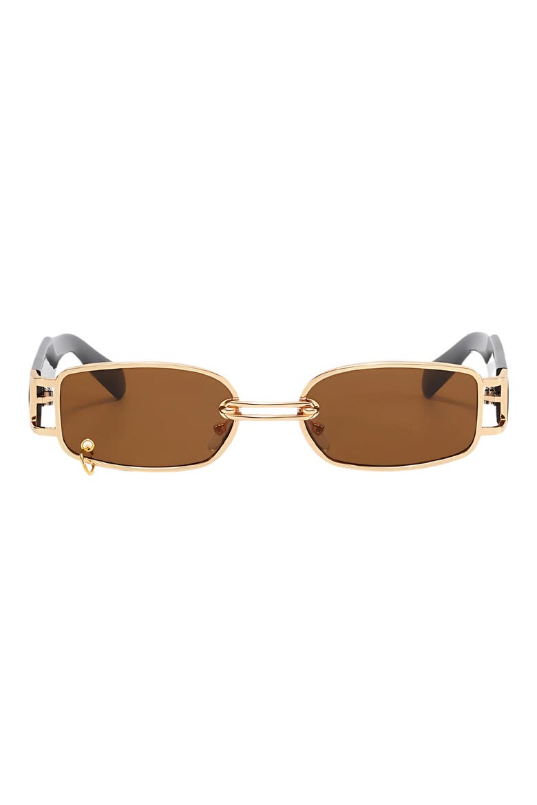 Inez 55mm Rectangular Sunglasses, Main, color, BLACK/ BROWN