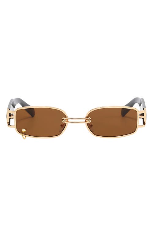 Fifth & Ninth Inez 55mm Rectangular Sunglasses In Black/brown