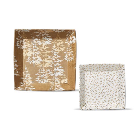 Winter Wonderland Decorative Holiday Tray in Gold