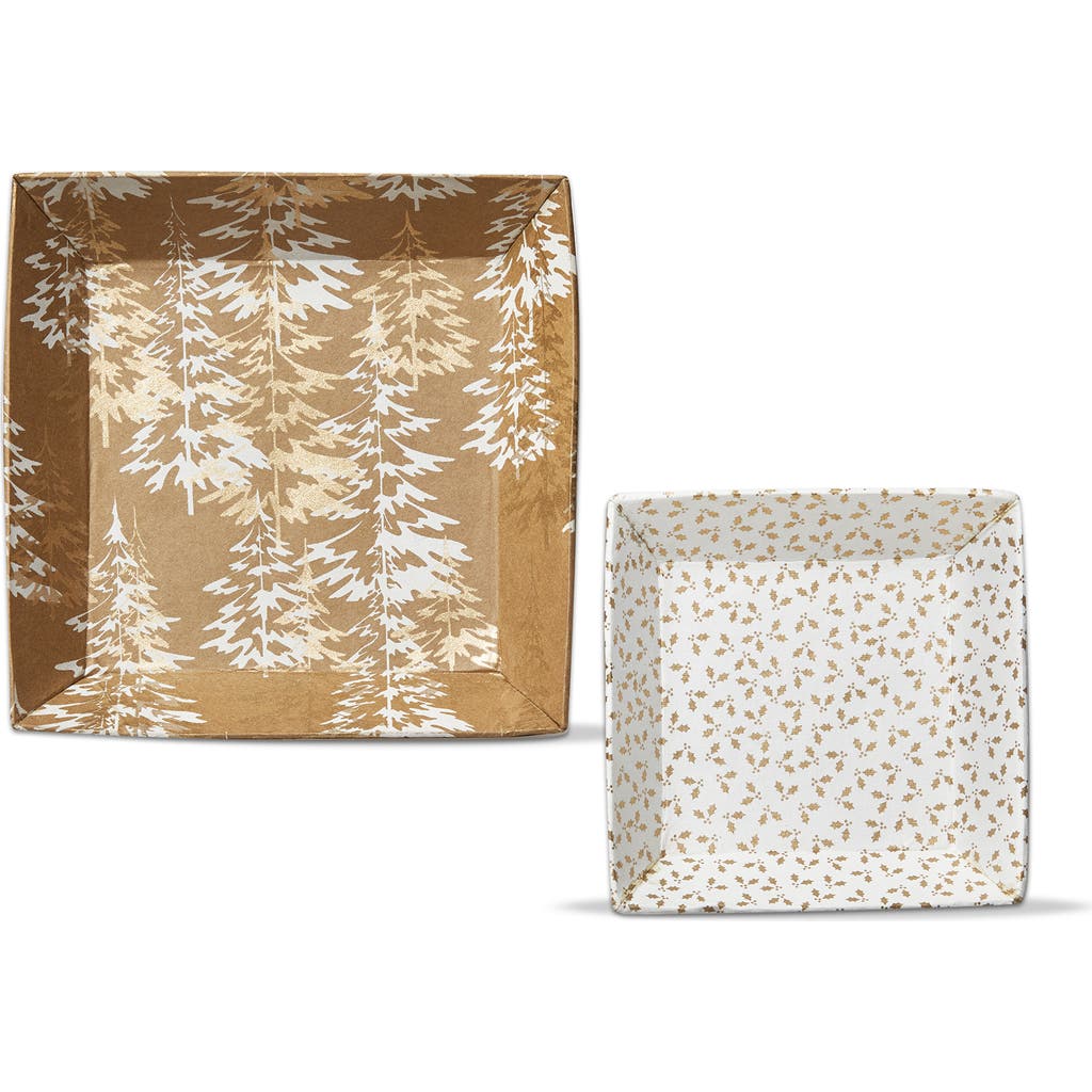 Tag Winter Wonderland Decorative Holiday Tray In Gold