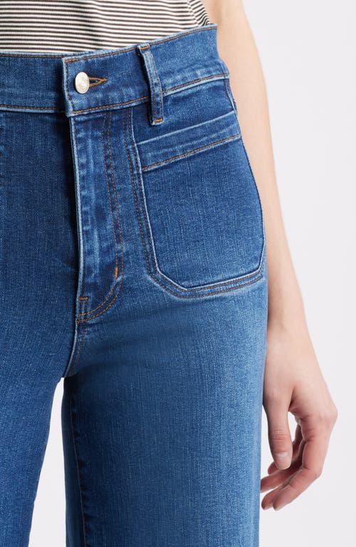 Frame Le Slim Palazzo Patch Pocket High Waist Wide Leg Jeans In Blue