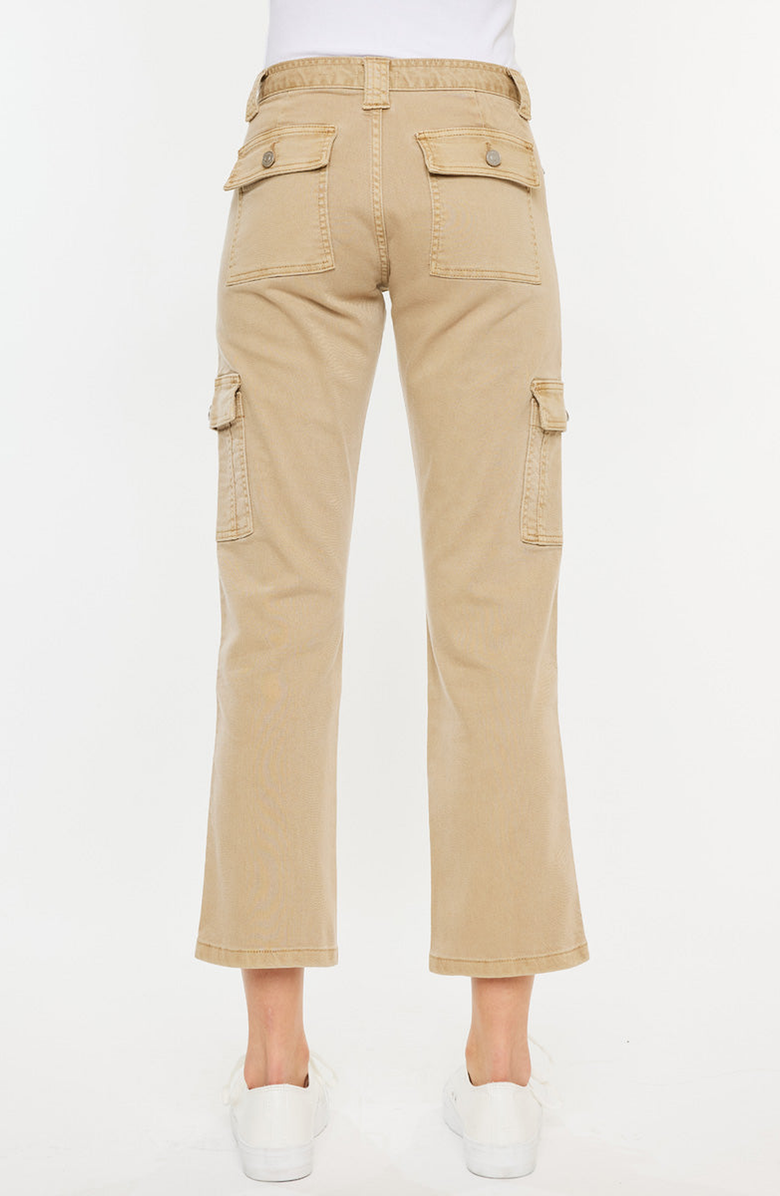 Official Kancan USA Lavinia High Rise Slim Straight Leg Cargo Pants, Alternate, color, Beige